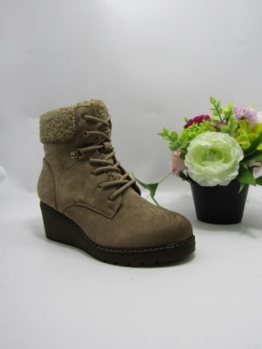 Botki damskie ocieplane na koturnie (36-41) ANOM-1 KHAKI