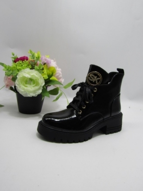 Botki damskie ocieplane na płaskim (36-41) F1265 BLACK/MIR