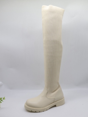 Kozaki damskie na płaskim (36-41) HQ327 BEIGE