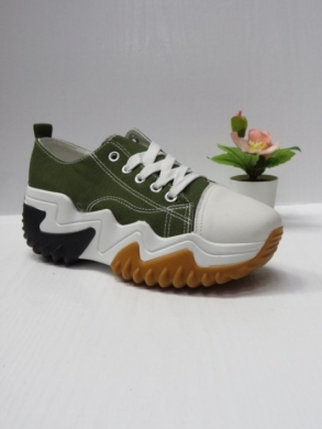 Trampki damskie na koturnie (36-41) 8939 GREEN