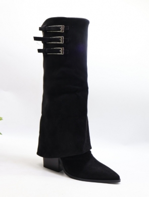 Kozaki damskie na obcasie (36-41) CLS520 BLACK