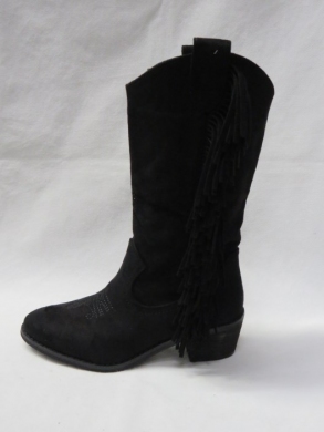 Kozaki damskie ocieplane na obcasie (36-41) FD171 BLACK