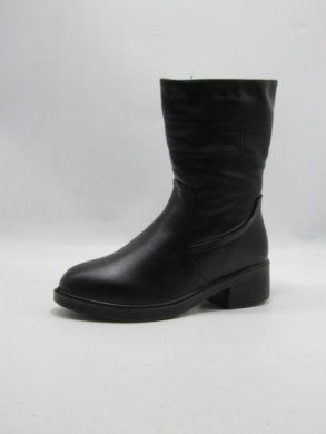 Kozaki damskie ocieplane na obcasie (37-42) W73 BLACK