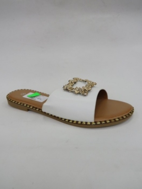 Klapki damskie na płaskim (36-41) W101-2 WHITE