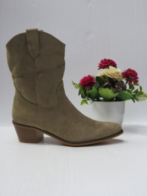Botki damskie na obcasie (36-41) 22088-01 KHAKI