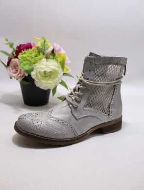 Botki damskie na płaskim (36-41) F6022 SILVER