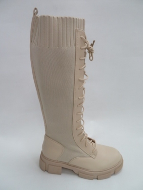 Kozaki damkie na płaskim (36-41) 8380 BEIGE