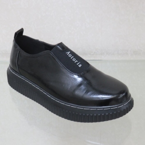 Półbuty damskie na płaskim (36-41) C21-67615 BLACK