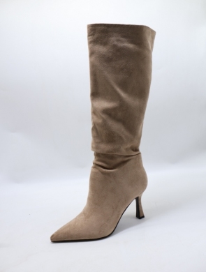 Kozaki damskie ocieplane na szpilce (36-41) 588-40 KHAKI