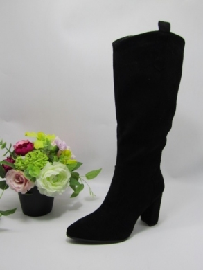 Kozaki damskie na obcasie (36-41) 9327 BLACK