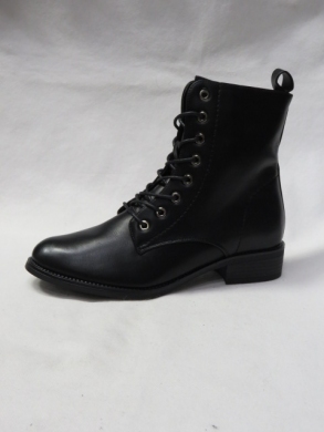 Botki damskie ocieplane na płaskim (36-41) W-89 BLACK
