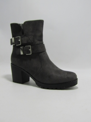 Botki damskie ocieplane na obcasie (36-41) 1446-3 GREY
