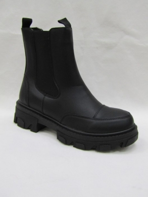 Botki damskie ocieplane na płaskim (36-41) 21-Q58 BLACK