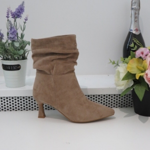 Botki damskie na szpilce (36-41) 9512 KHAKI