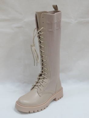 Kozaki damskie jesienne na koturnie (36-41) 8589 BEIGE