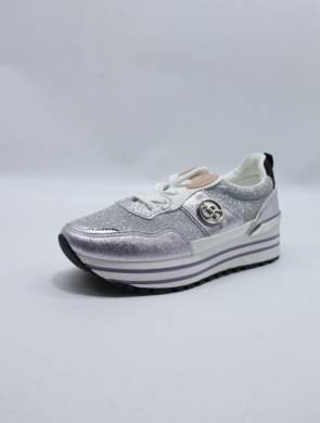 Buty sportowe damskie na płaskim (36-41) 21-Q95 SILVER