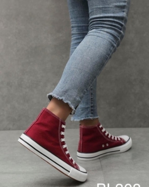 Trampki damskie na płaskim (36-41) BL308 WINE