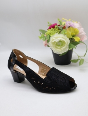 Sandały damskie na obcasie (36-41) 1607-1 BLACK