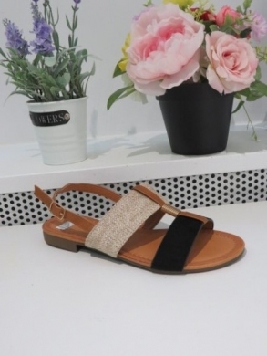Sandały damskie na płaskim (36-41) 333-126 BLACK
