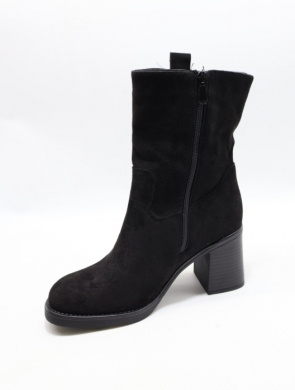 Botki damskie ocieplane na obcasie (36-41) HQ343 BLACK