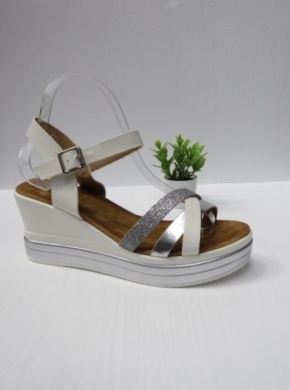 Sandały damskie na koturnie (36-41) R-31 SILVER
