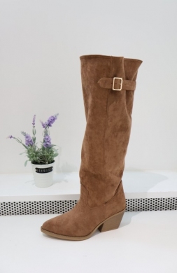 Kozaki damskie na obcasie (36-41) CLS628 MOCHA