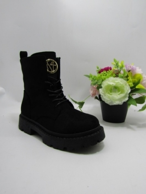 Botki damskie ocieplane na płaskim (36-41) D0817 BLACK