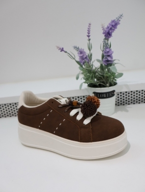 Buty sportowe damskie na płaskim (36-41) C3930 BROWN