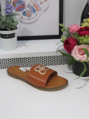 Klapki damskie na płaskim (36-41) W97 CAMEL