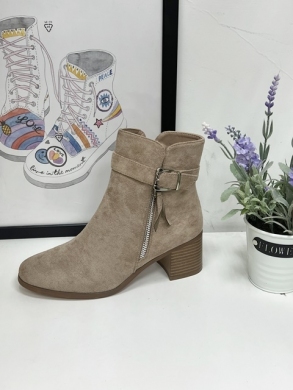 Botki damskie ocieplane na obcasie (36-41) 5725 KHAKI