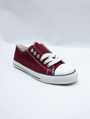 Trampki damskie na płaskim (36-41) 7-B16F BORDO