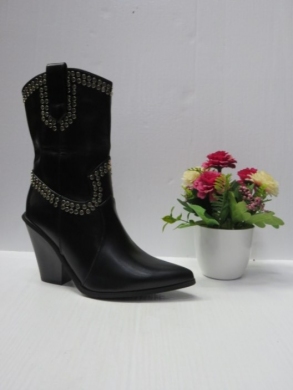 Kozaki damskie ocieplane na obcasie (36-41) RH006B BLACK