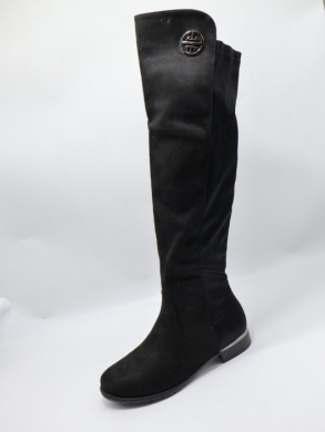 Kozaki damskie ocieplane na płaskim (36-41) 5037-83A BLACK