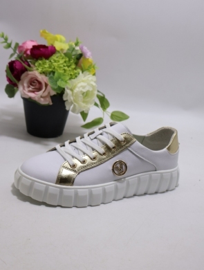 Buty sportowe damskie na płaskim (36-41) TH005 SKO WH/GOLD