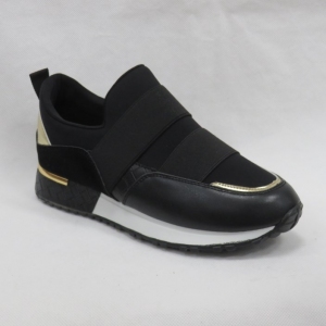 Buty sportowe damskie na płaskim (36-41) AB1785 BLACK/GOLD