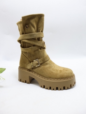 Botki damskie na obcasie (36-41) QH7825 KHAKI