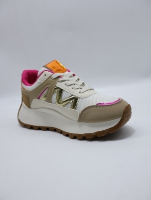 Buty sportowe damskie na płaskim (36-41) 8-106 BEIGE