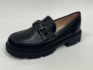 Mokasyny damskie na koturnie (36-41) W-200 BLACK
