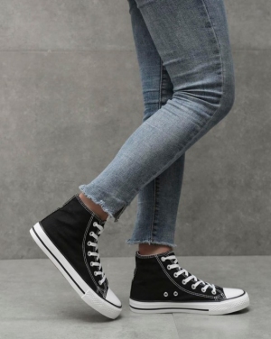 Trampki damskie na płaskim (36-41) BL308 BLACK