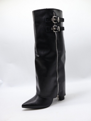 Kozaki damskie ocieplane na obcasie (36-41) RXJ306 NOIR