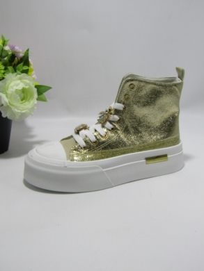 Trampki damskie na płaskim (36-41) SP527 GOLD