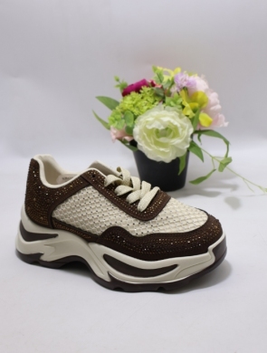 Buty sportowe damskie na płaskim (36-41) 88-116 BROWN