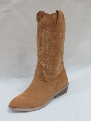 Kozaki damskie jesienne na obcasie (36-41) 8582 CAMEL
