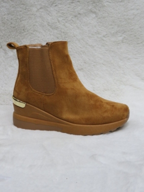 Botki damskie ocieplane na koturnie (36-41) 9730 CAMEL