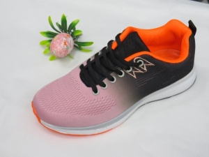 Buty sportowe damskie na płaskim (36-41) S1206 PINK/BLACK