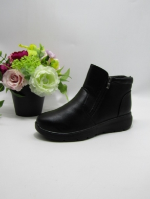 Botki damskie ocieplane na płaskim (36-42) JS-6 BLACK