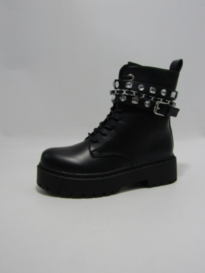 Botki damskie ocieplane na płaskim (36-41) AXHX-76 BLACK