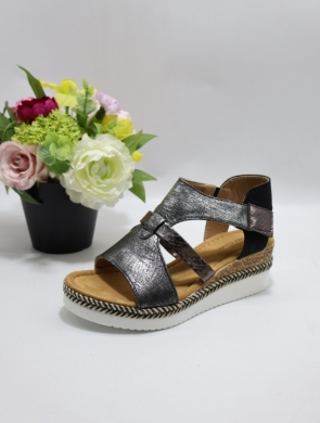 Sandały damskie na koturnie (36-41) F6708 BLACK
