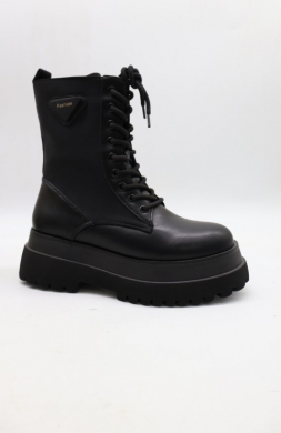 Botki damskie ocieplane na płaskim (36-41) 6143-1 BLACK