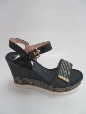 Sandały damskie na koturnie (36-41) K-6 BLACK